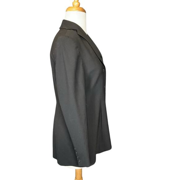 Caslon Long Black Blazer 95% Wool 3 Button Front W/ Front Pockets Size 8 Petite - Picture 5 of 13